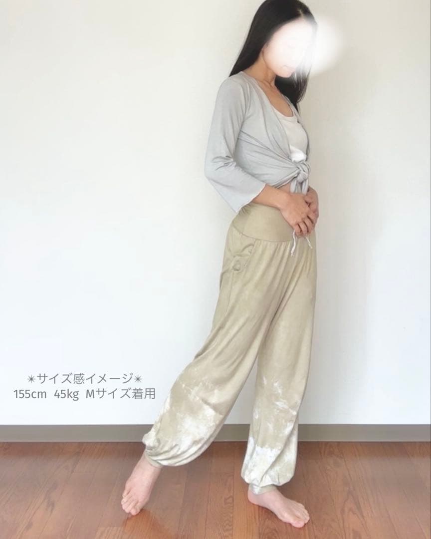 ⚫︎天然ログウッド染め⚫︎浄化の青 アラジンパンツ｜草木染めヨガウェア Mサイズ