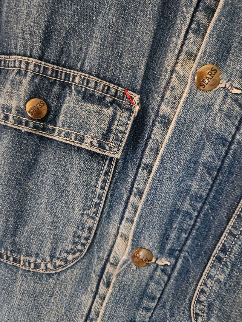 シアーズ SEARS デニムカバーオール Mサイズ 38-40