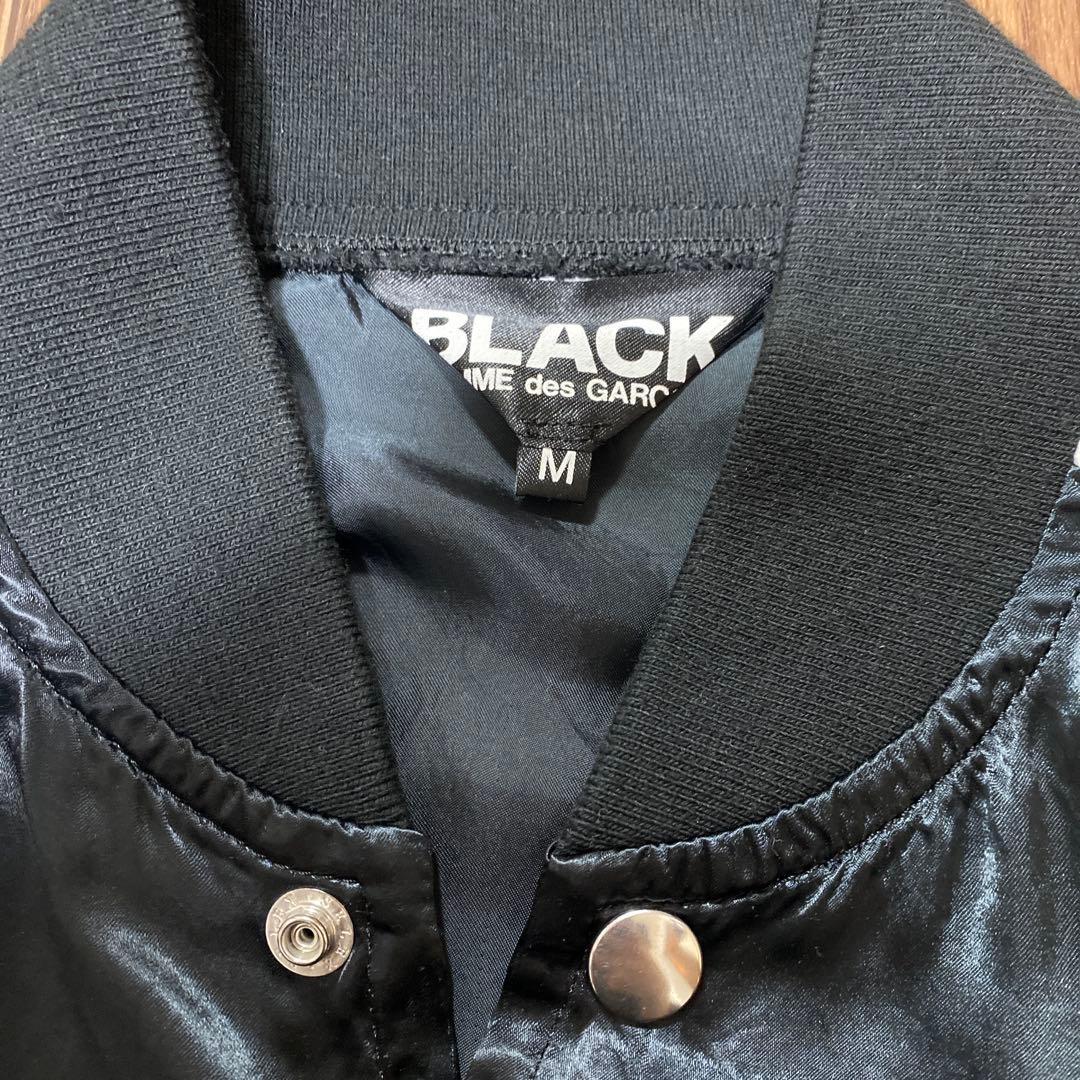 ブラックコムデギャルソン　総キュプラ ラグラン切替 スカジャン m プリント