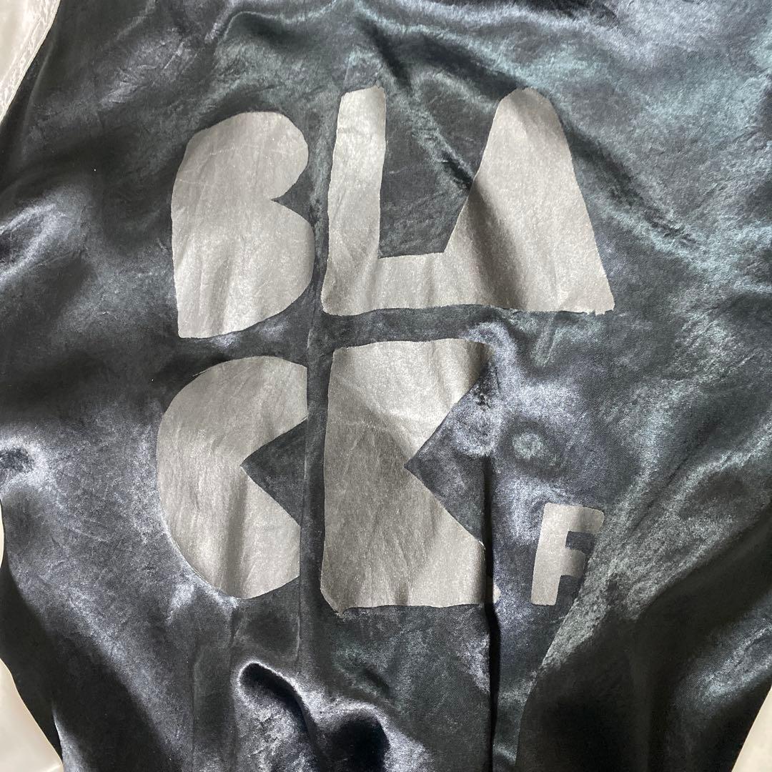 ブラックコムデギャルソン　総キュプラ ラグラン切替 スカジャン m プリント