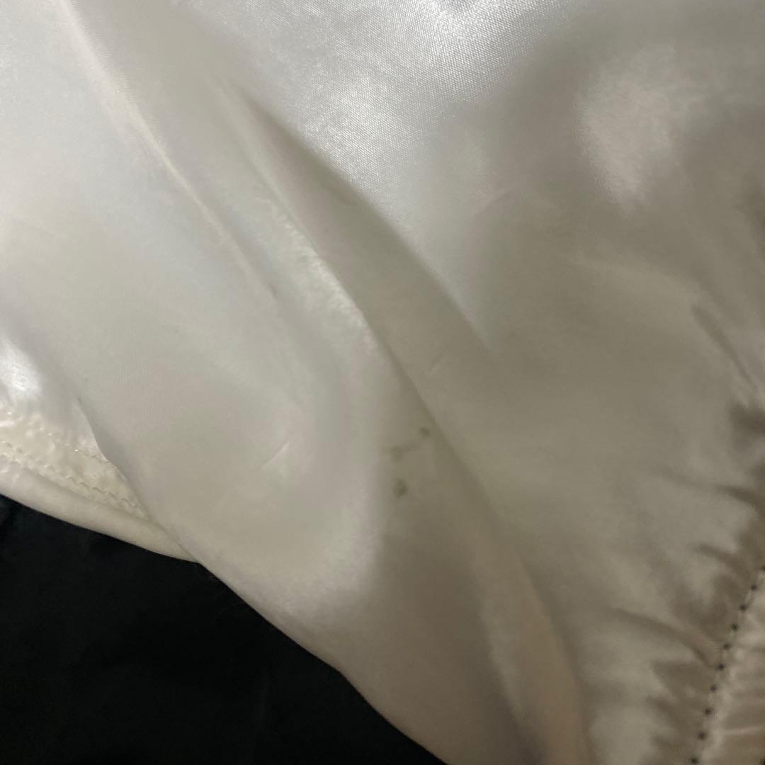 ブラックコムデギャルソン　総キュプラ ラグラン切替 スカジャン m プリント