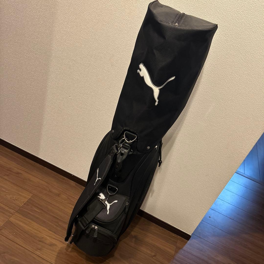 美品Puma プーマキャディバッグ　ブラック　ホワイトライン