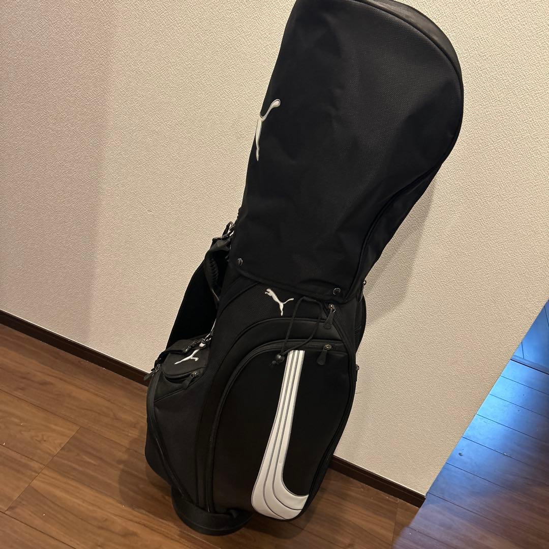 美品Puma プーマキャディバッグ　ブラック　ホワイトライン