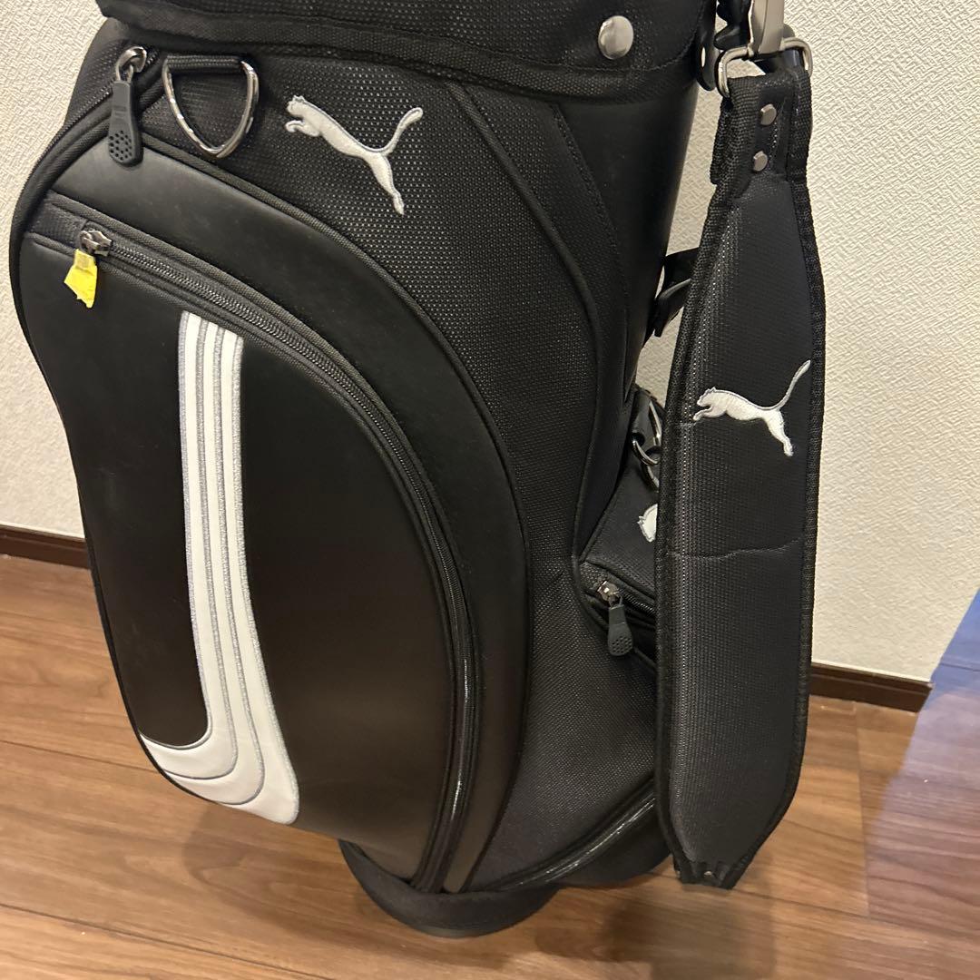美品Puma プーマキャディバッグ　ブラック　ホワイトライン