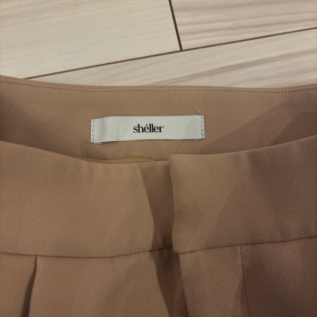 Sheller ベージュ プリーツキュロット ハイウエスト