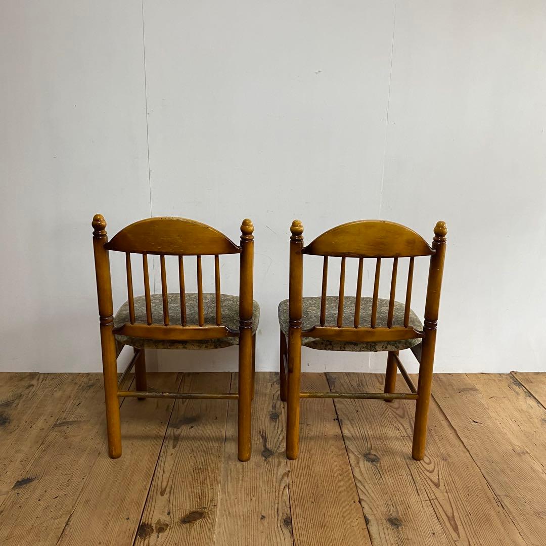 2脚セット ヴィンテージ ダイニングチェア 椅子 木製 レトロ モダン y111