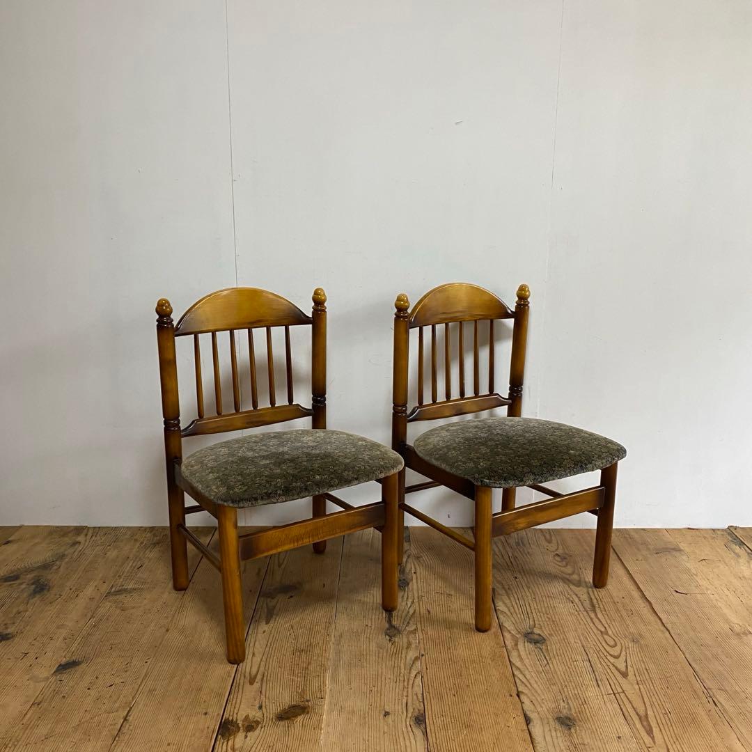2脚セット ヴィンテージ ダイニングチェア 椅子 木製 レトロ モダン y111