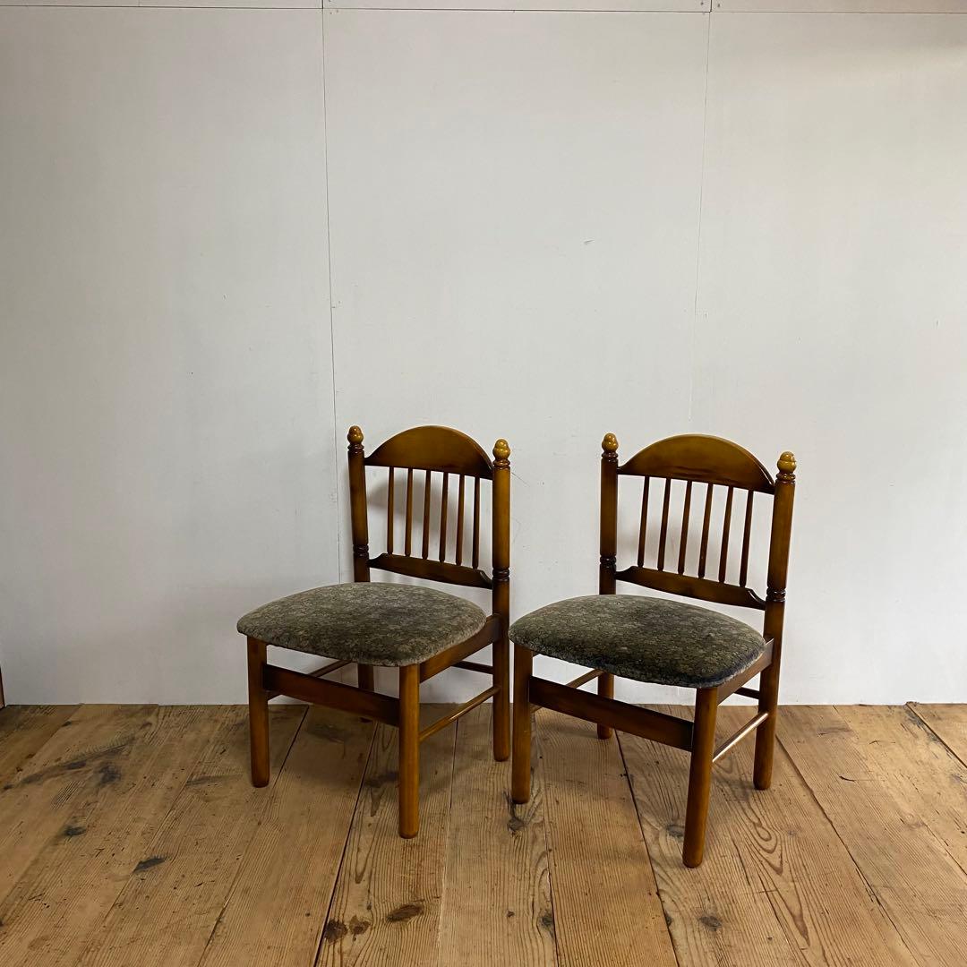 2脚セット ヴィンテージ ダイニングチェア 椅子 木製 レトロ モダン y111