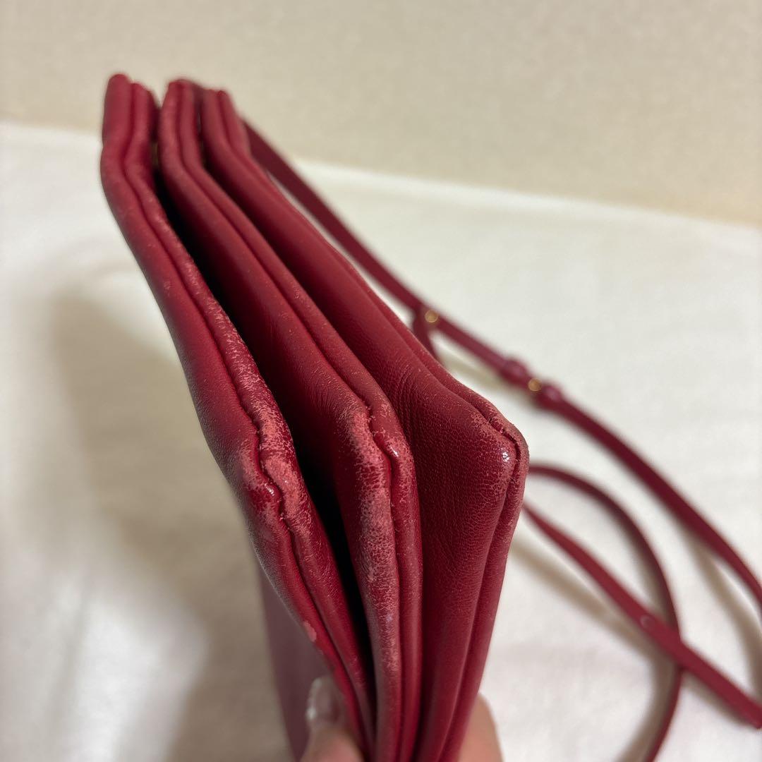 CELINE セリーヌ トリオ ラージ 赤 ショルダーバッグ 難あり