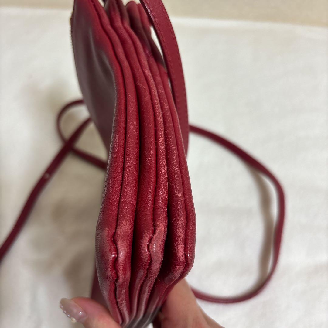 CELINE セリーヌ トリオ ラージ 赤 ショルダーバッグ 難あり