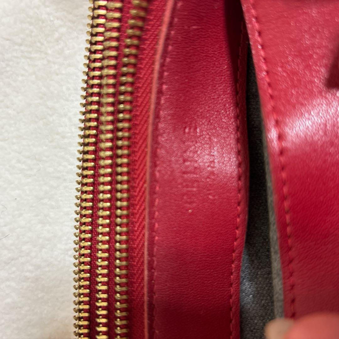 CELINE セリーヌ トリオ ラージ 赤 ショルダーバッグ 難あり