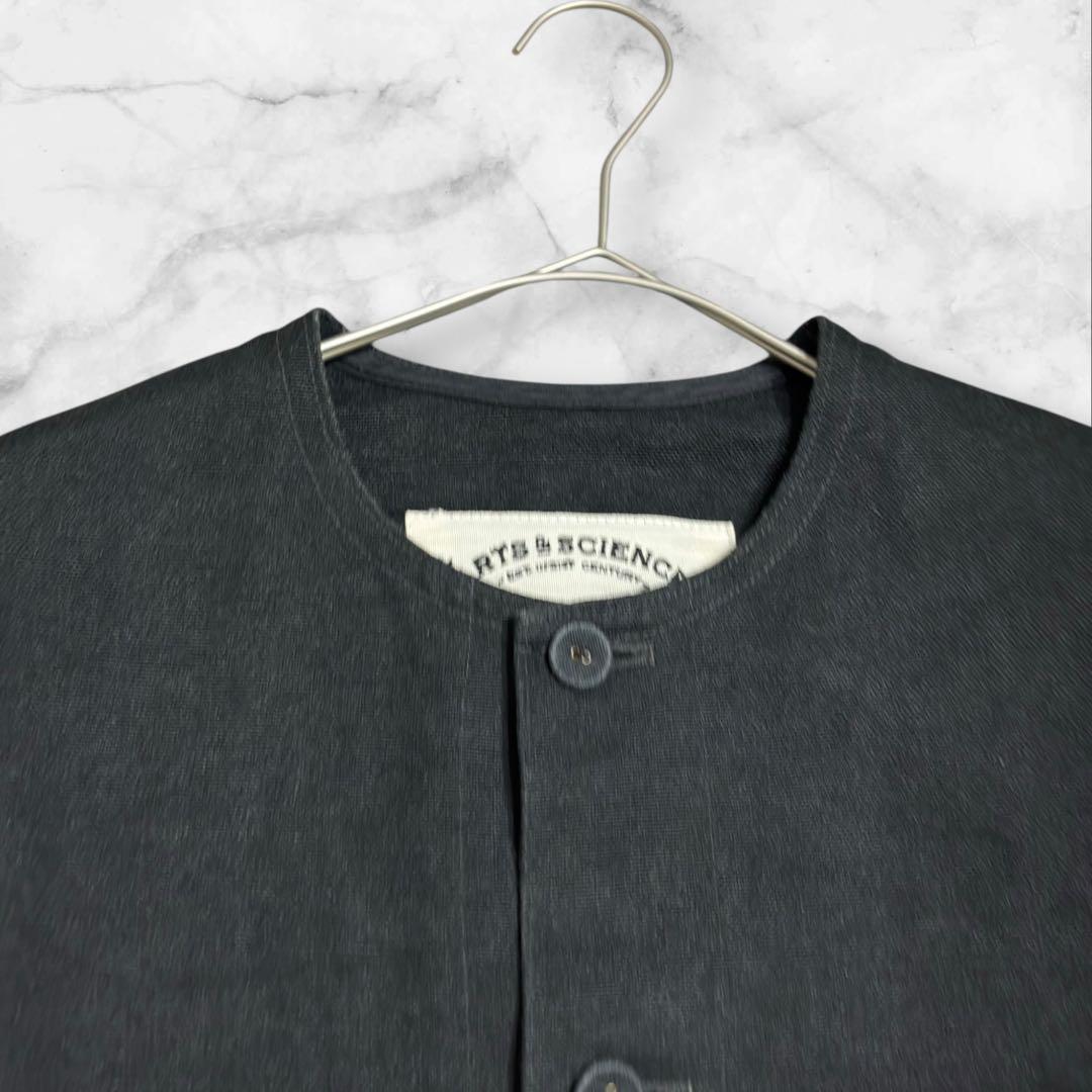 アーツアンドサイエンス ノーカラージャケット コート ブラック