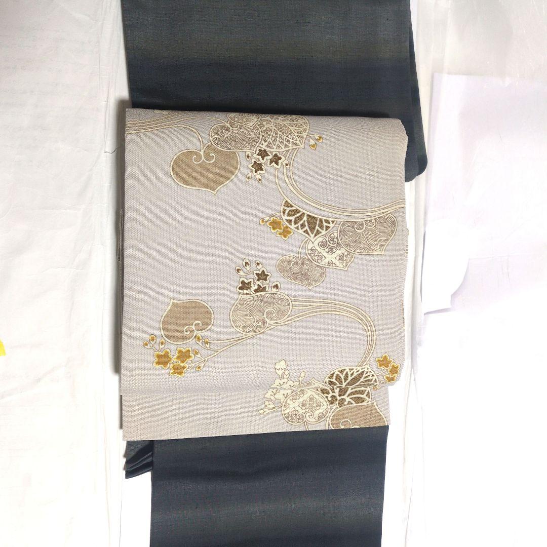 未使用美品　型染九寸名古屋帯 380 31