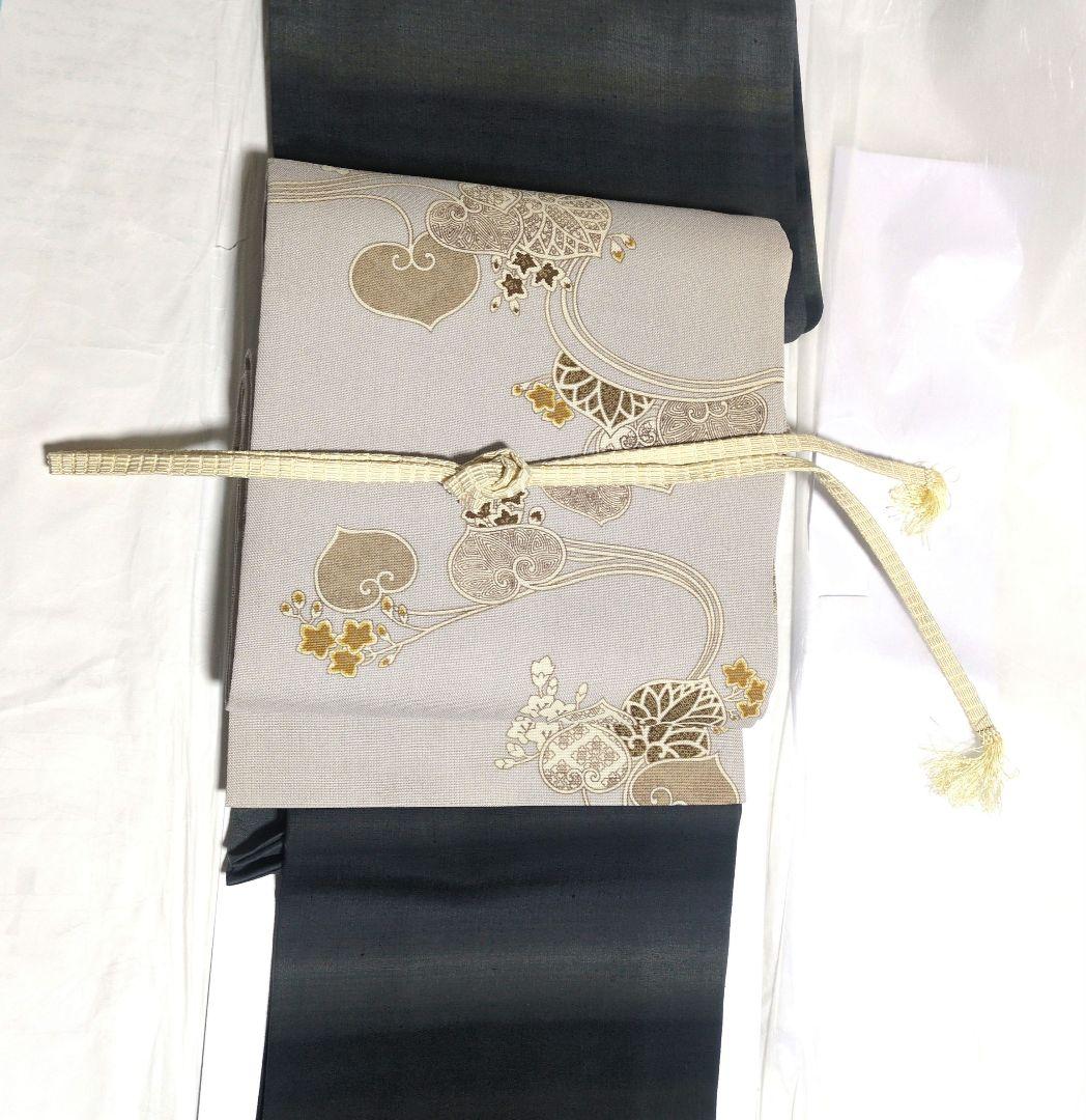 未使用美品　型染九寸名古屋帯 380 31