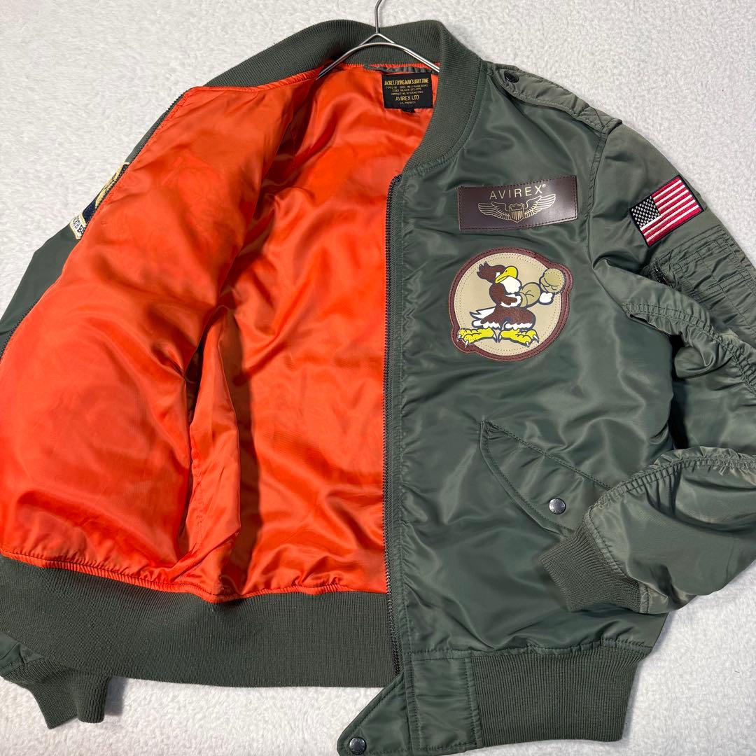 未使用級 メンズXL AVIREX フライトジャケット L-2B ワッペン 刺繍