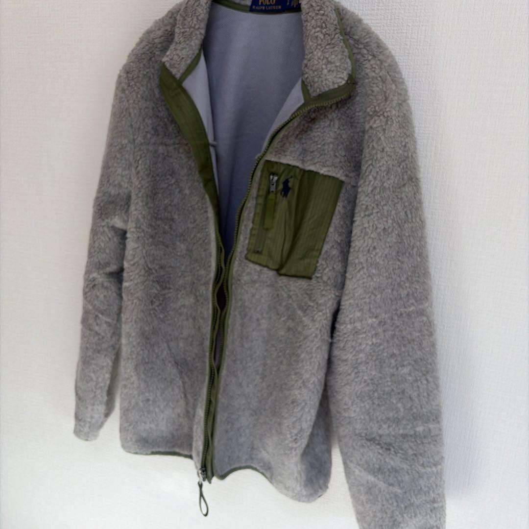 ポロラルフローレン　ボアジャケット　グレー　グリーン　S〜M 長袖　ブルゾン