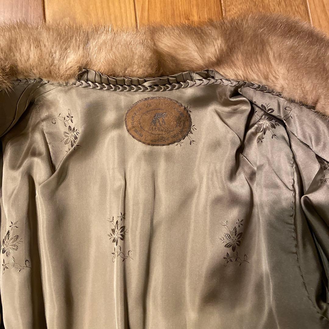 ミンク毛皮ロングコート