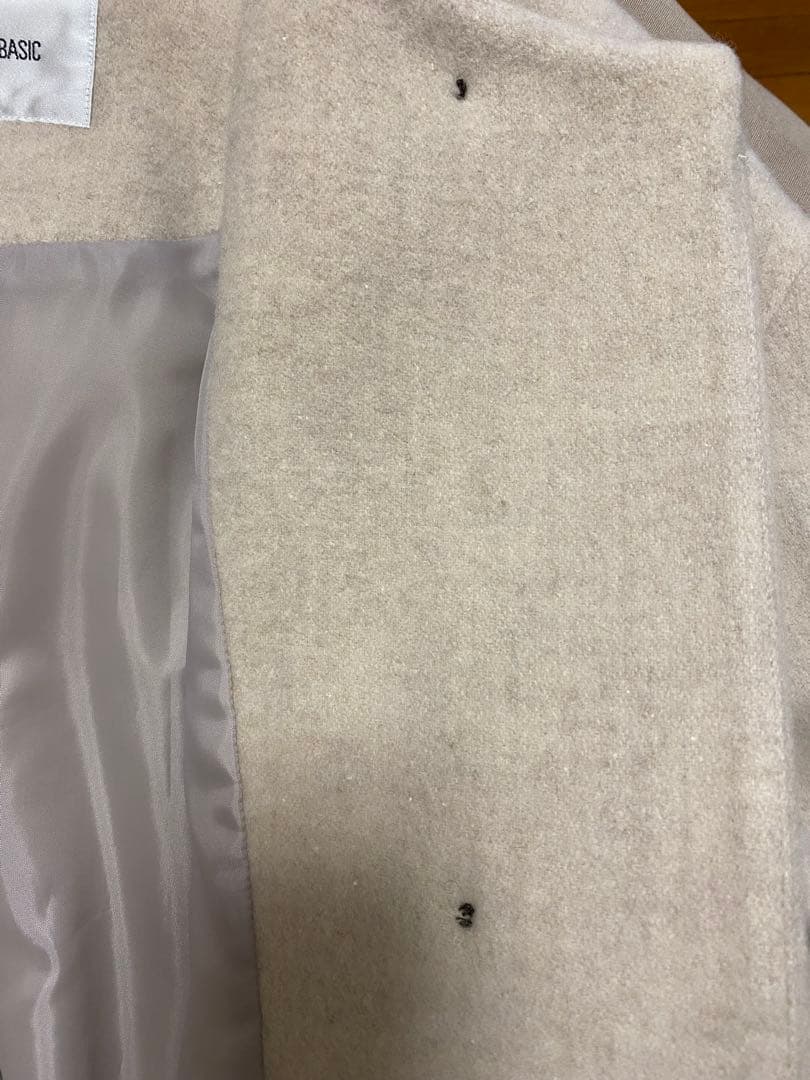 美品NATURAL BEAUTY BASIC カシミア混ノーカラーコート