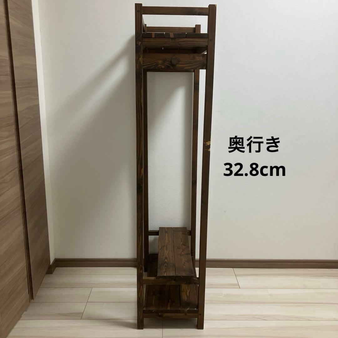 木製 オープンシェル フラック ハンガーラック ワードローブ ウッドラック 家具