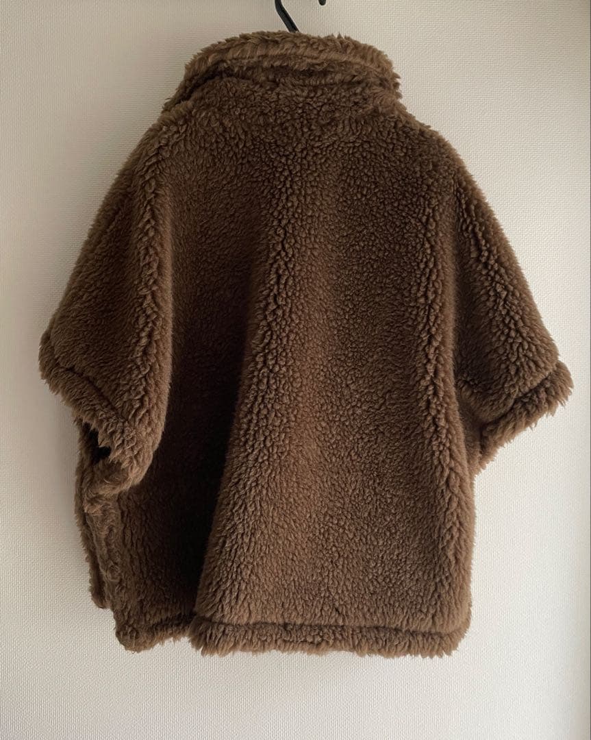 美品　TICCA/ティッカ ウールファーポンチョ　ブラウン