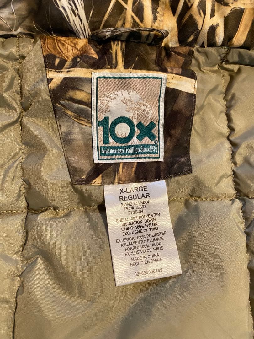 10X ダウンベスト リアルツリーカモ　ビッグサイズ　XL USA古着