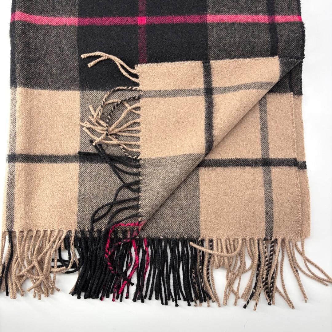 16226✨ジョンストンズ カシミヤ100% 大判ストール マフラー チェック