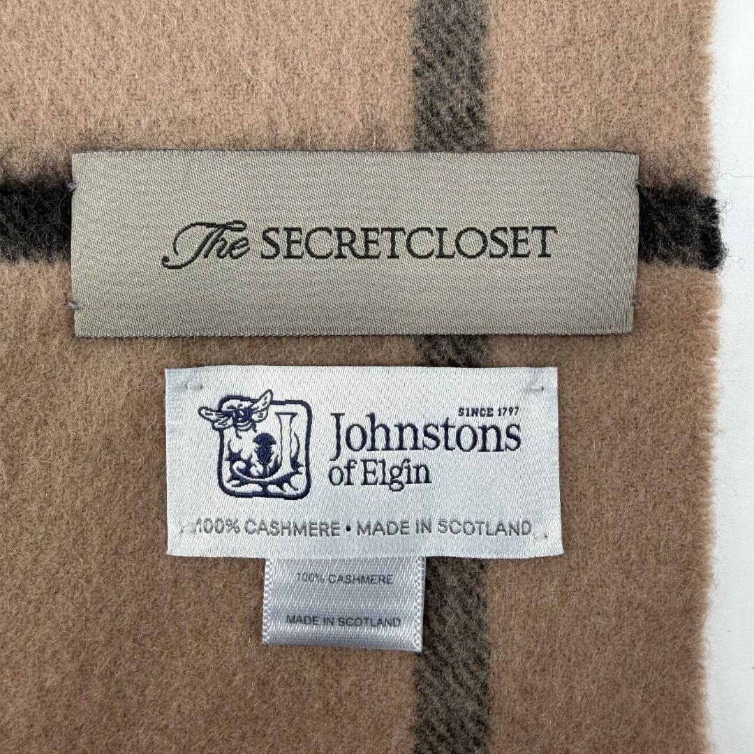 16226✨ジョンストンズ カシミヤ100% 大判ストール マフラー チェック