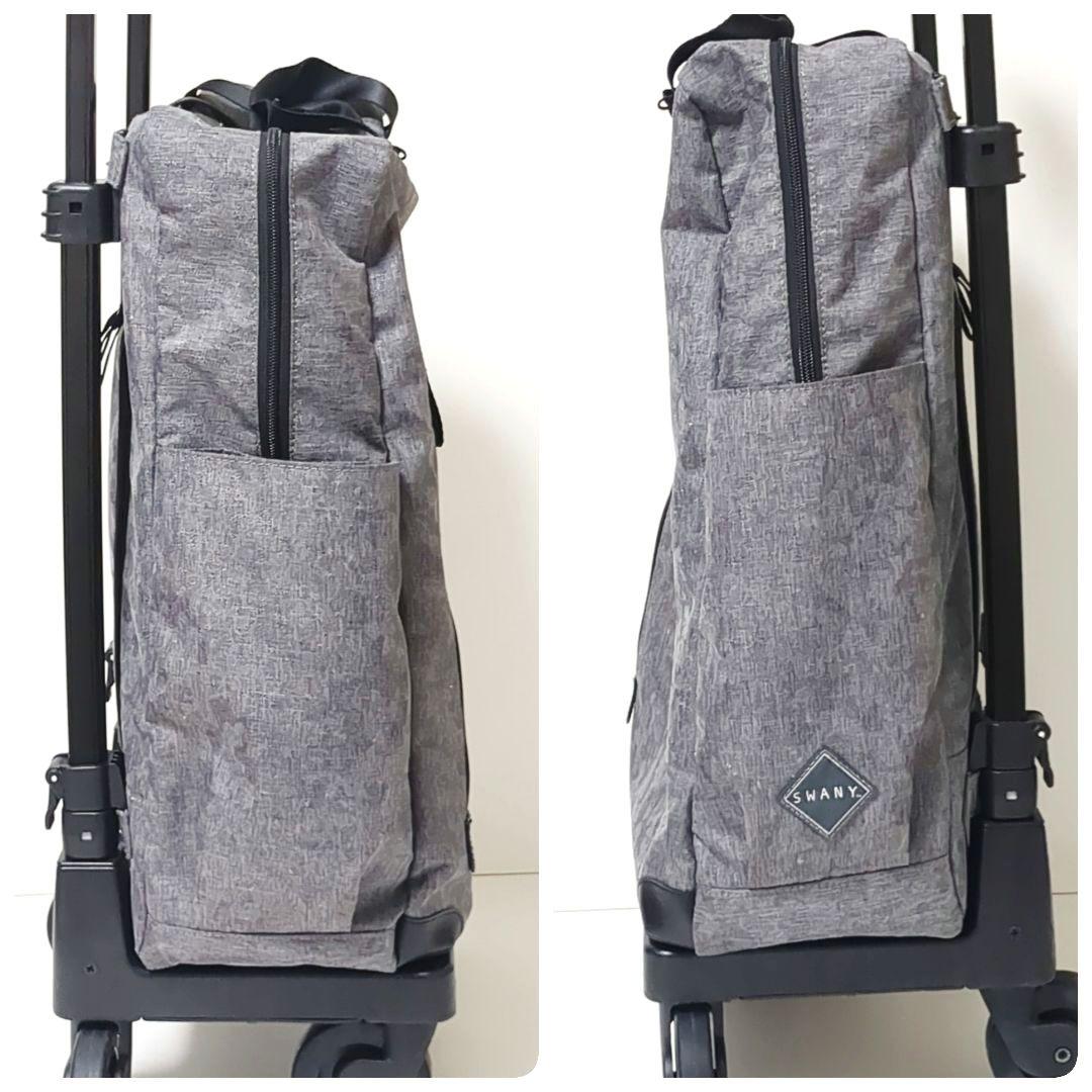 【良品】SWANYスワニー キャリーバッグ　キャリーカート　4輪グレー