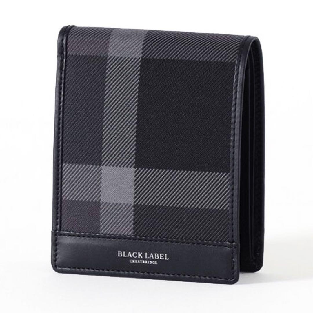 新品 クレストブリッジ ブラックレーベル CBチェック 小銭入れ 二つ折り財布