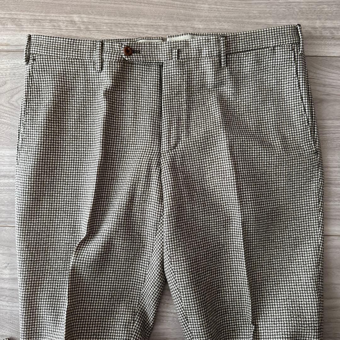 INCOTEX × BEAMS F 千鳥格子 フランネルスラックス 52