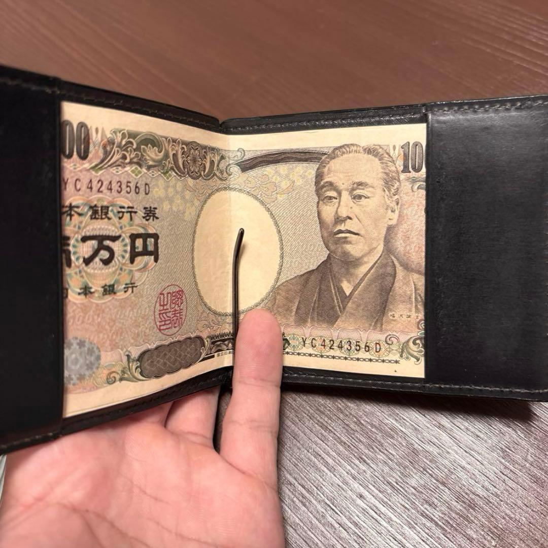 ココマイスター　ゴーストタウン・ボトムアッシュ　マネークリップ　二つ折り