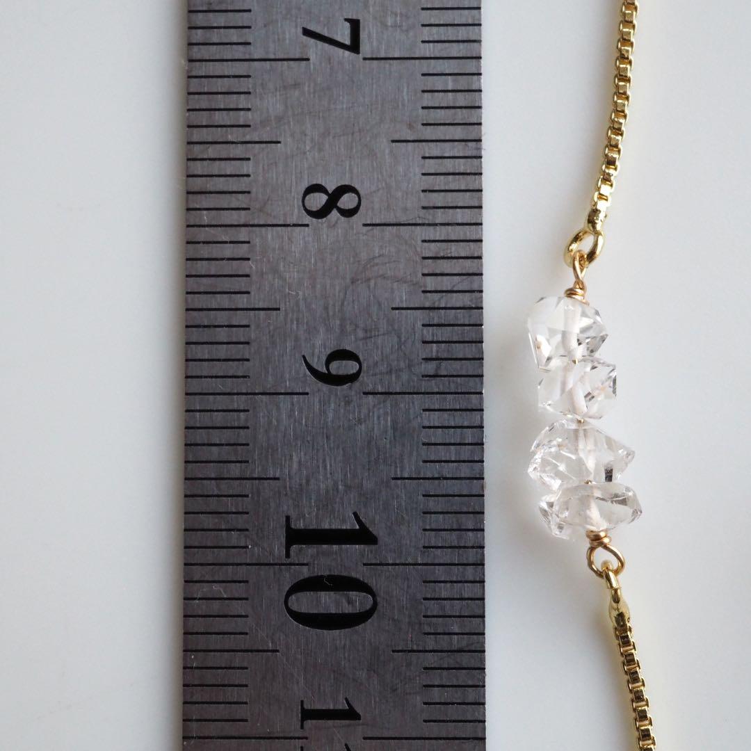 【TOMO】ハーキマーダイヤモンドのスライダーチェーンブレスレット