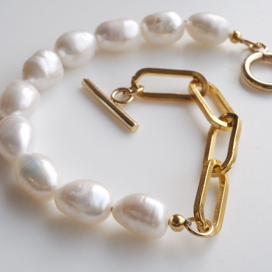 【TOMO】ハーキマーダイヤモンドのスライダーチェーンブレスレット