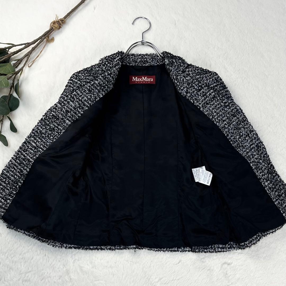 美品 マックスマーラ ツイード セットアップ スカートスーツ くるみボタン 36