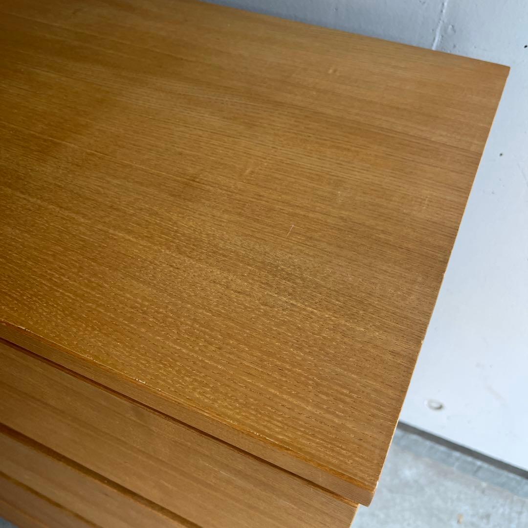 美品・廃盤希少★無印 木製チェスト・４段ワイド・タモ材 ナチュラル