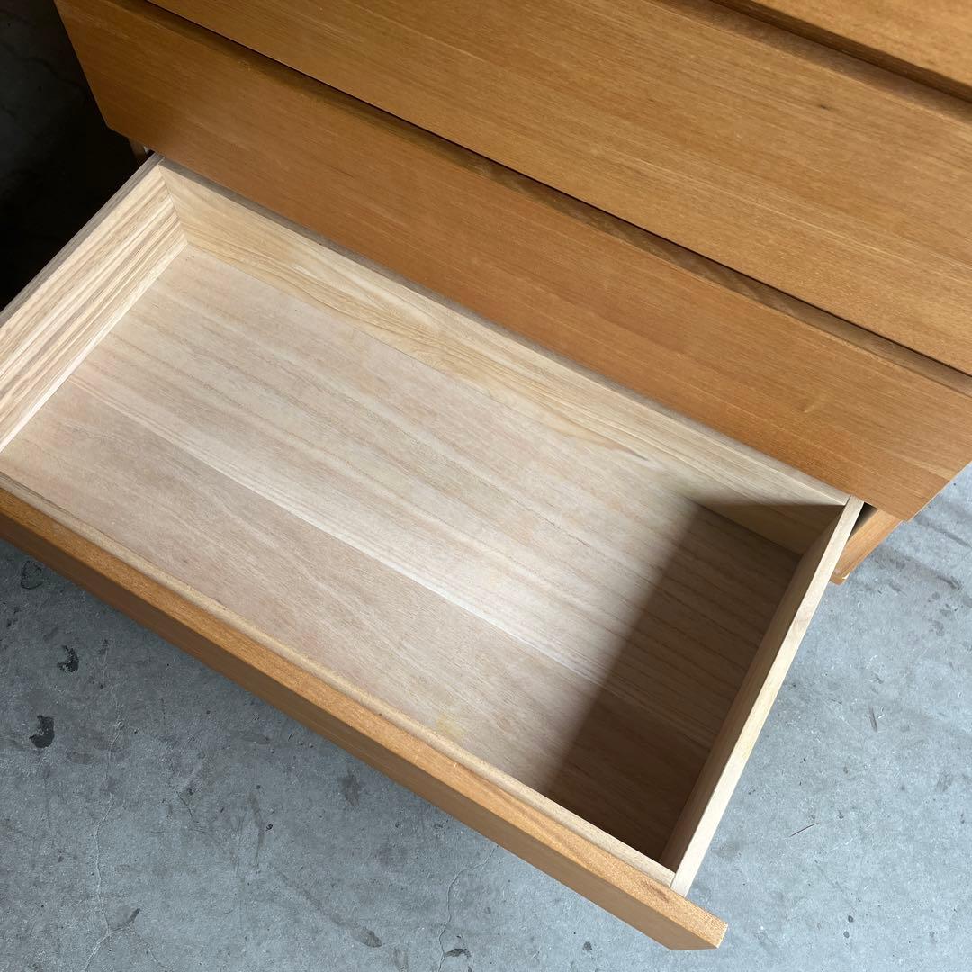 美品・廃盤希少★無印 木製チェスト・４段ワイド・タモ材 ナチュラル