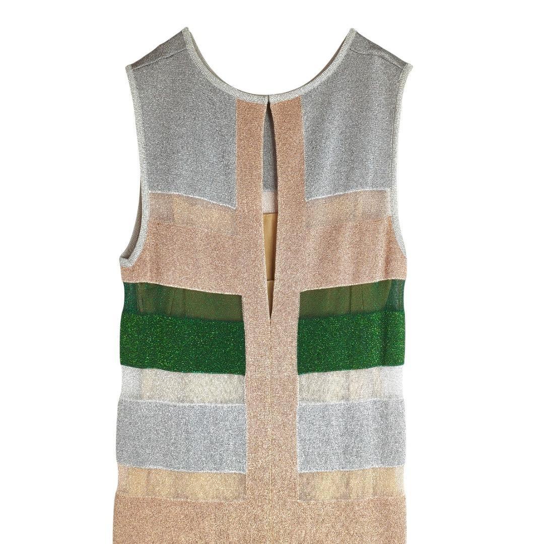 美品 ミッソーニ サマーニット マキシ丈 ワンピース ドレス ラメ ノースリーブ