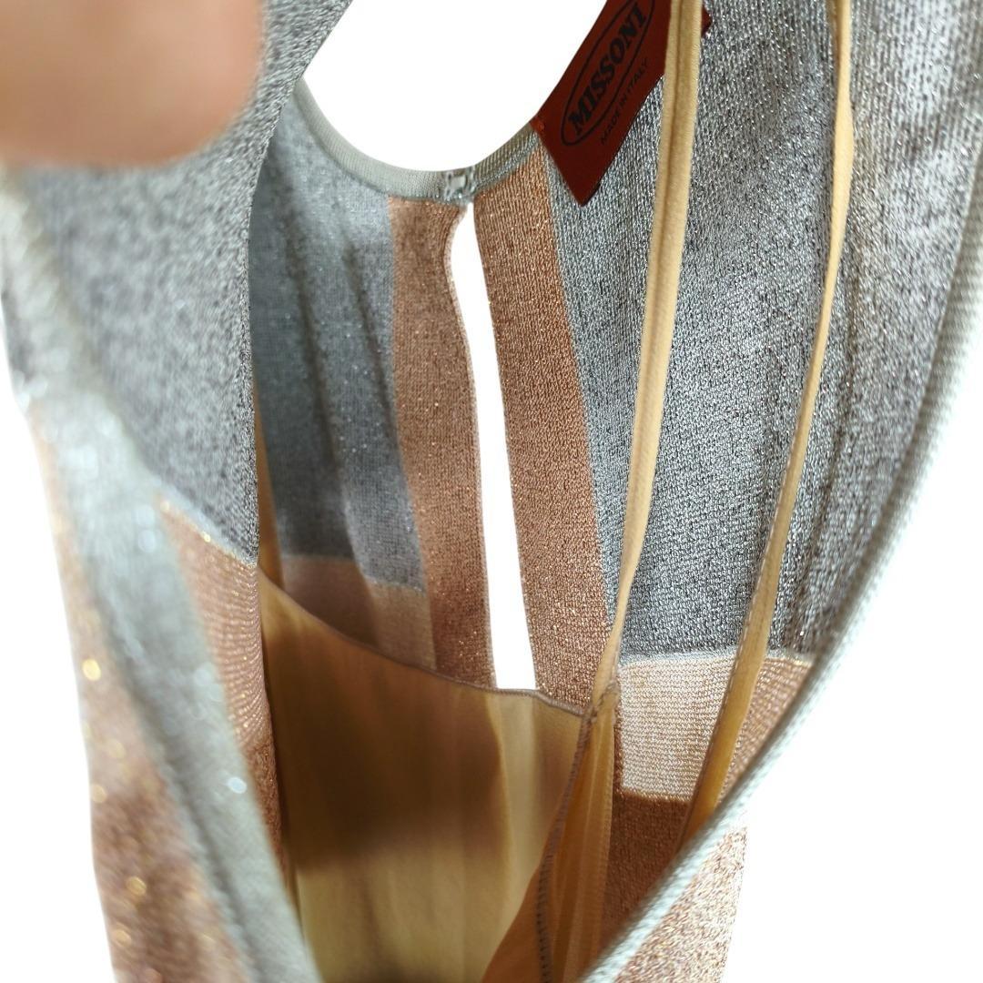 美品 ミッソーニ サマーニット マキシ丈 ワンピース ドレス ラメ ノースリーブ