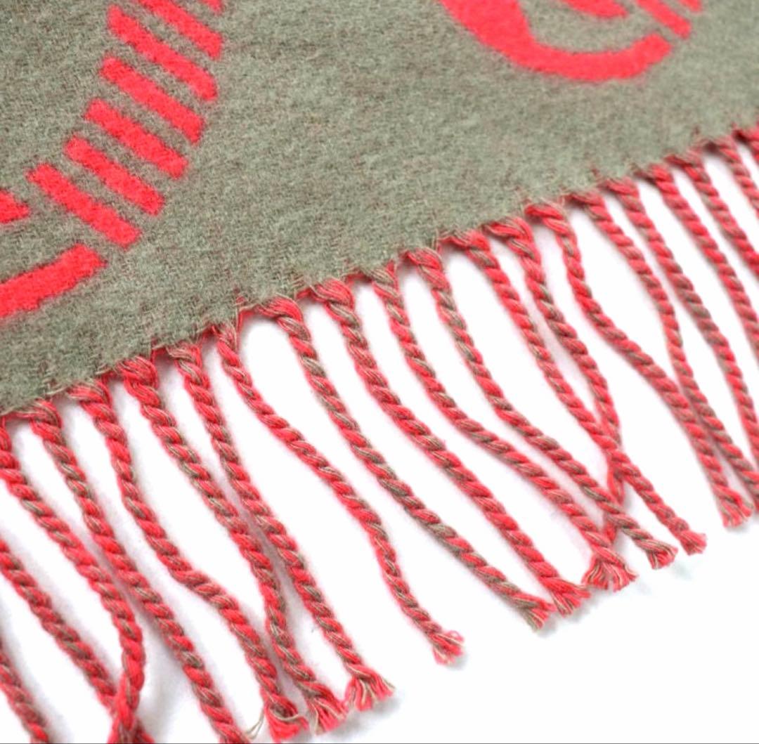 HERMESエルメス ドレバックルカシミヤ100% マフラーグレージュピンク箱付