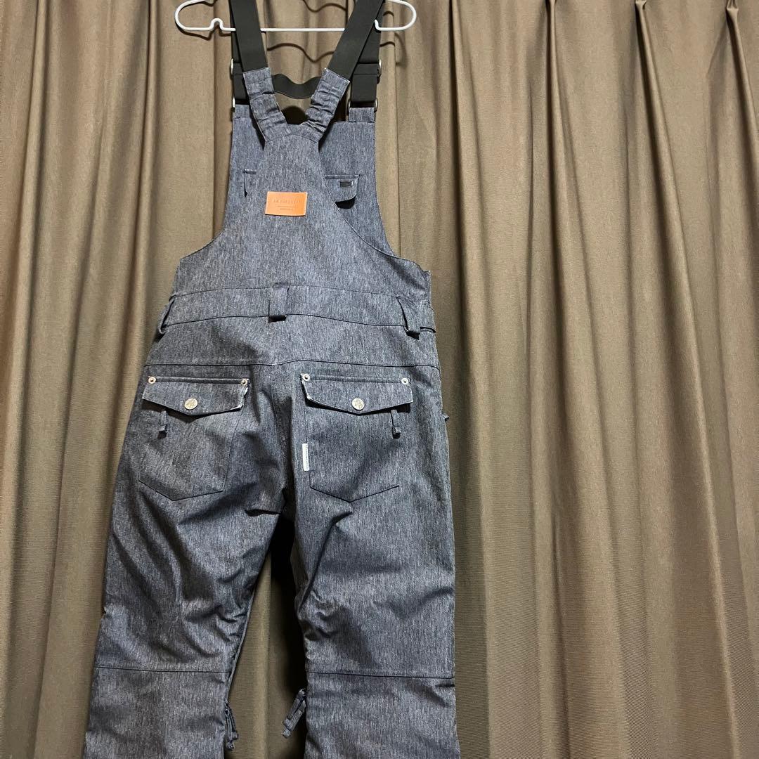 【1回着用】AA HARD WEARスノーボードウェア　デニムオーバーオールM