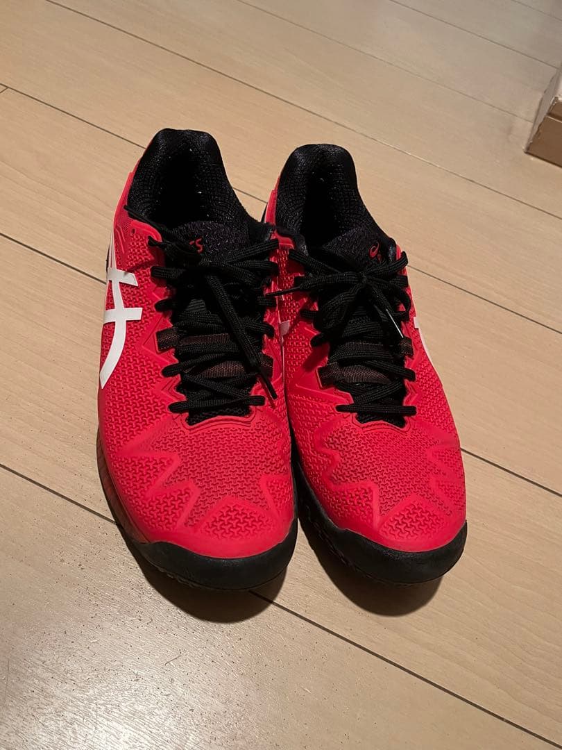 アシックス テニスシューズ レッド 26.5