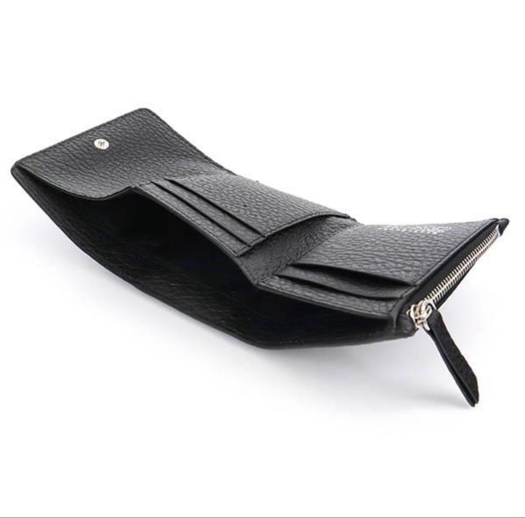 メゾンマルジェラ 三つ折り財布 レディース 黒 SA3UI0010 P4455