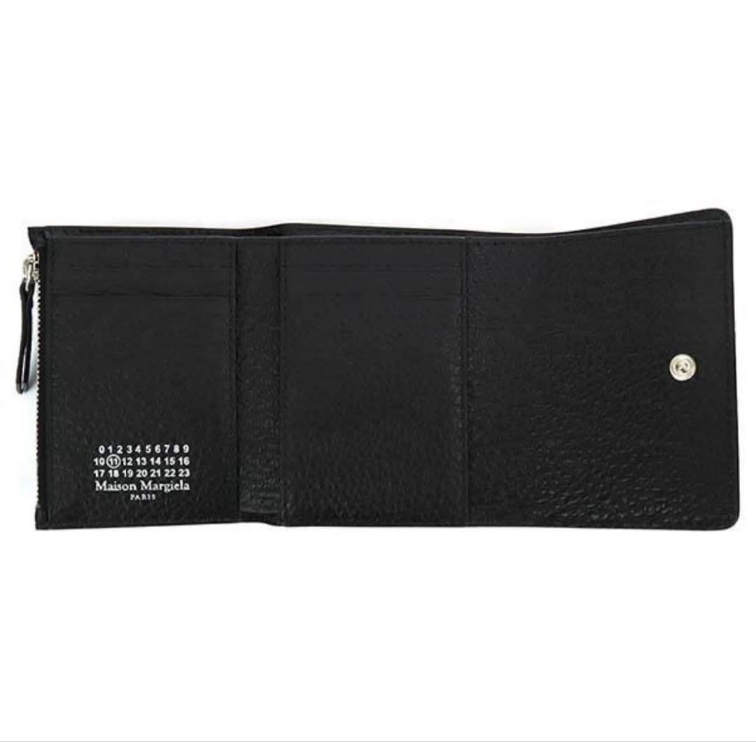 メゾンマルジェラ 三つ折り財布 レディース 黒 SA3UI0010 P4455