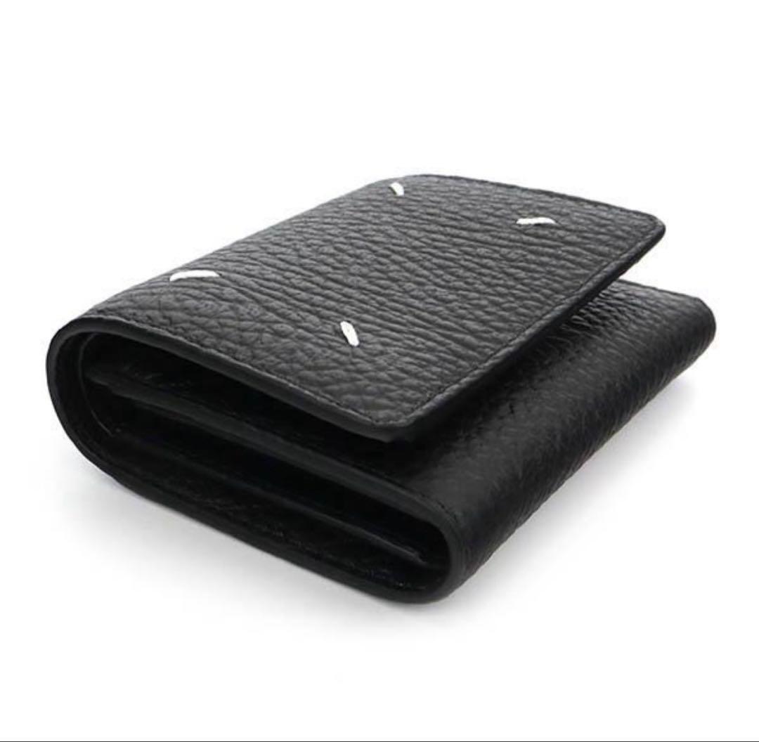 メゾンマルジェラ 三つ折り財布 レディース 黒 SA3UI0010 P4455