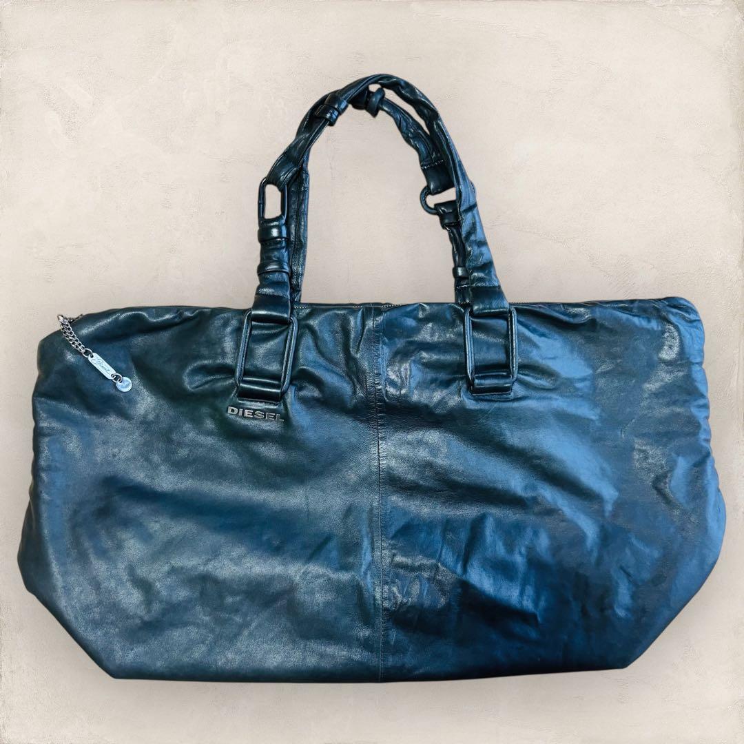 DIESEL ディーゼル ボストンバッグ レザー 黒