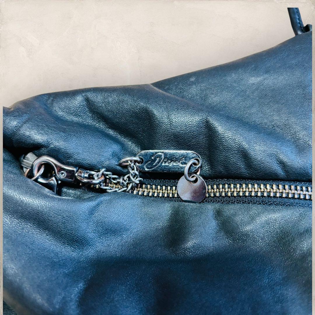 DIESEL ディーゼル ボストンバッグ レザー 黒