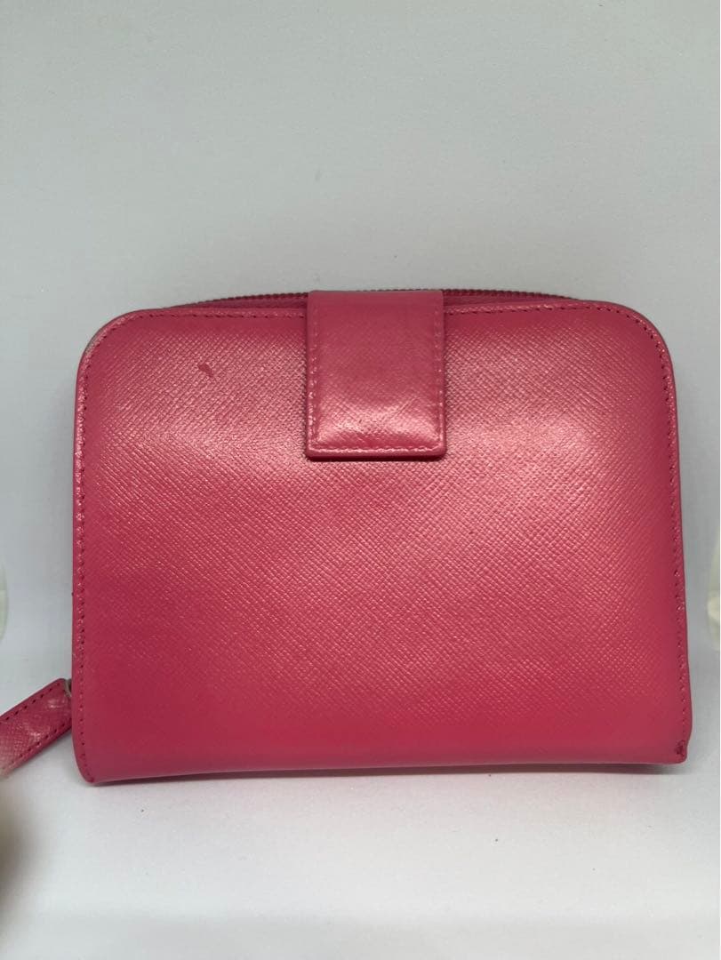 PRADA プラダ　サフィアーノ　二つ折り財布　ピンク 付属品あり