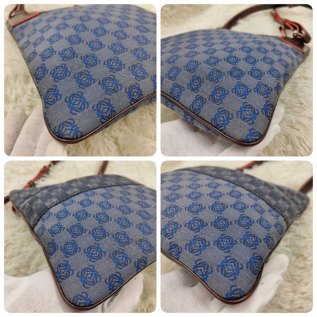 LOEWE　ショルダーバッグ　キャンバス　アナグラム　リピート　キャンバス　革