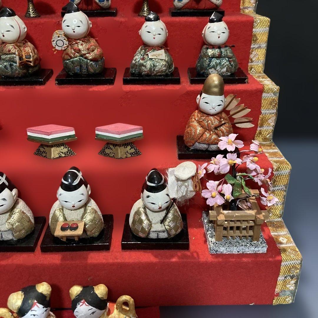 雛人形　ひろあゆたく　アンティーク木目込み豆雛　オマケ付き