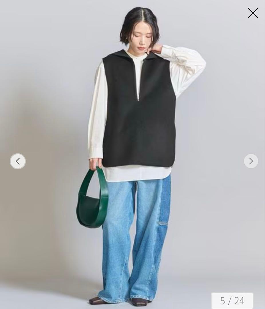 ［美品］ユナイテッドアローズ リバー セーラー ベスト　ブラック